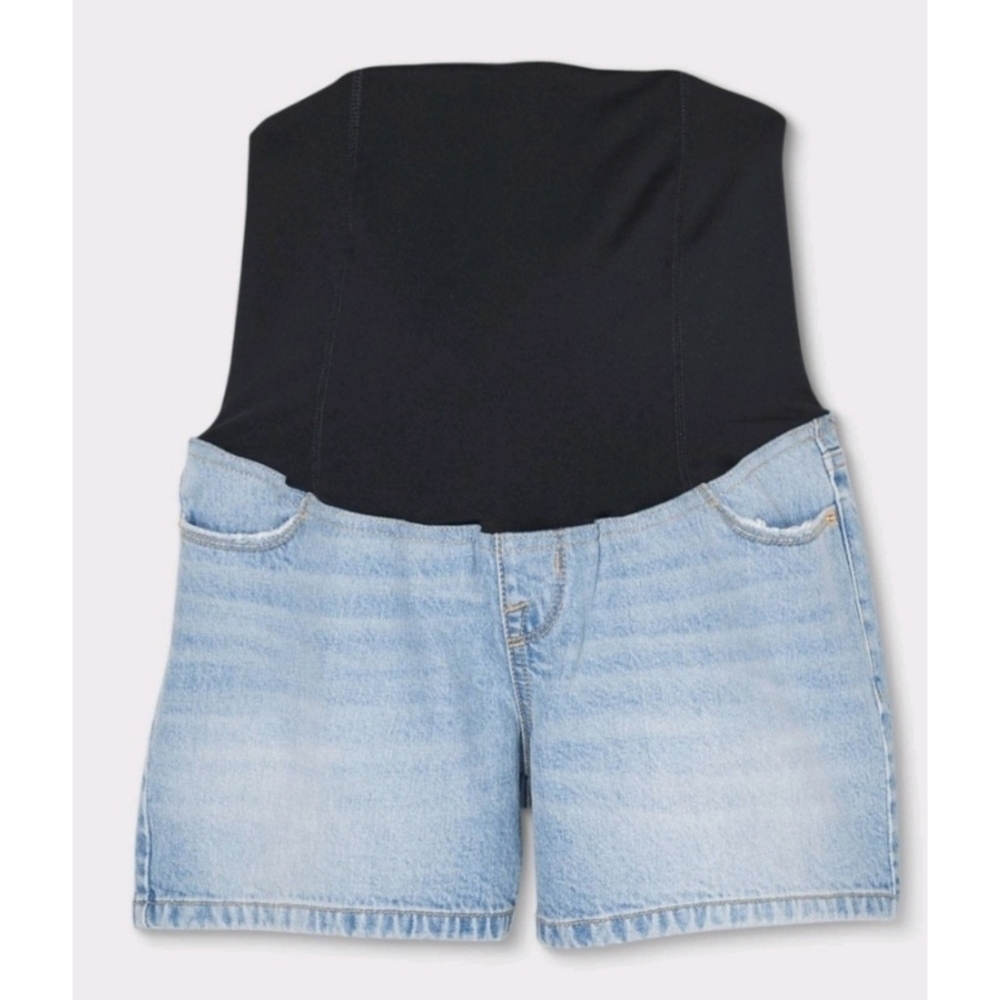 Isabel Maternity by Ingrid & Isabel Over Belly Midi Maternity Jean Shorts